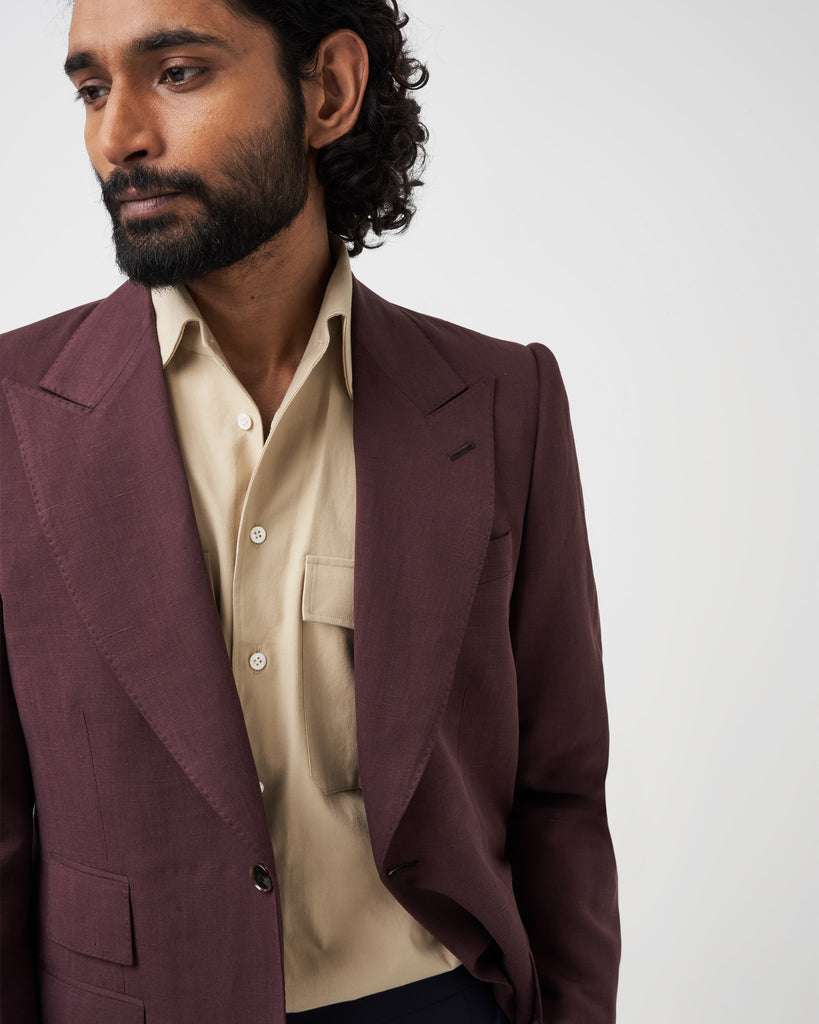 burgundy silk jacket