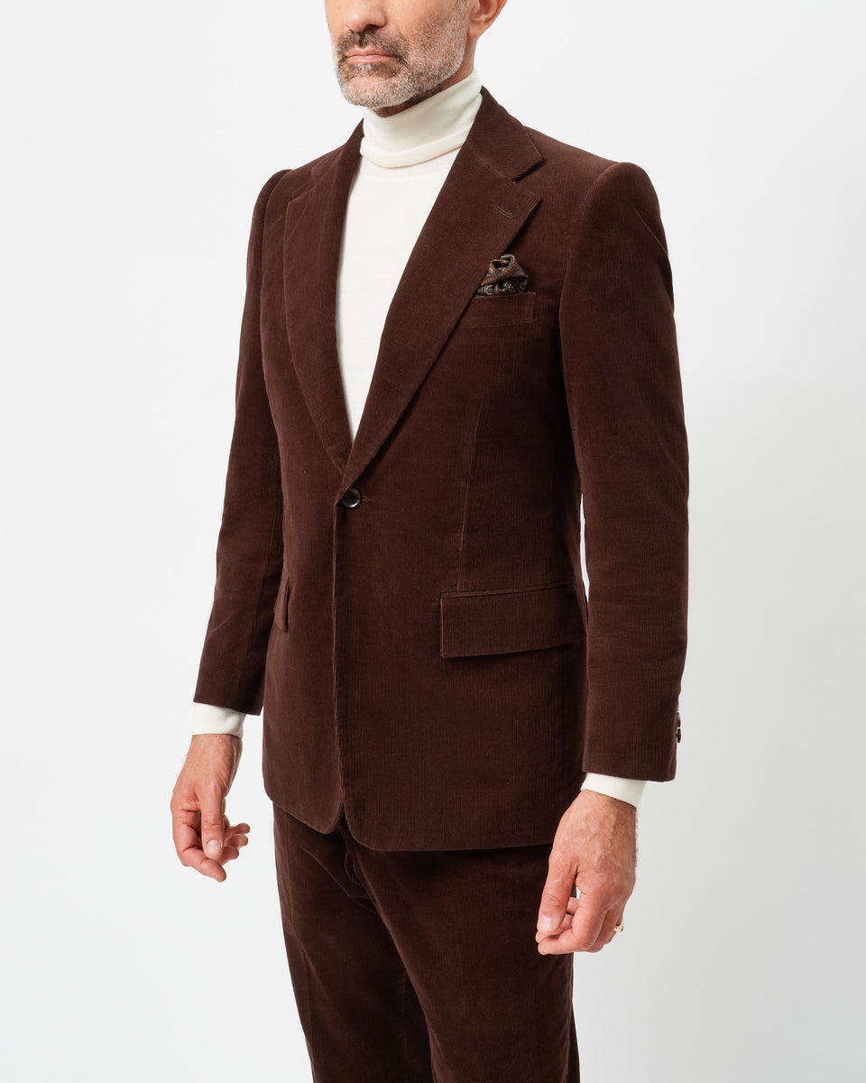Fl Corduroy Notch Lapel Jacket