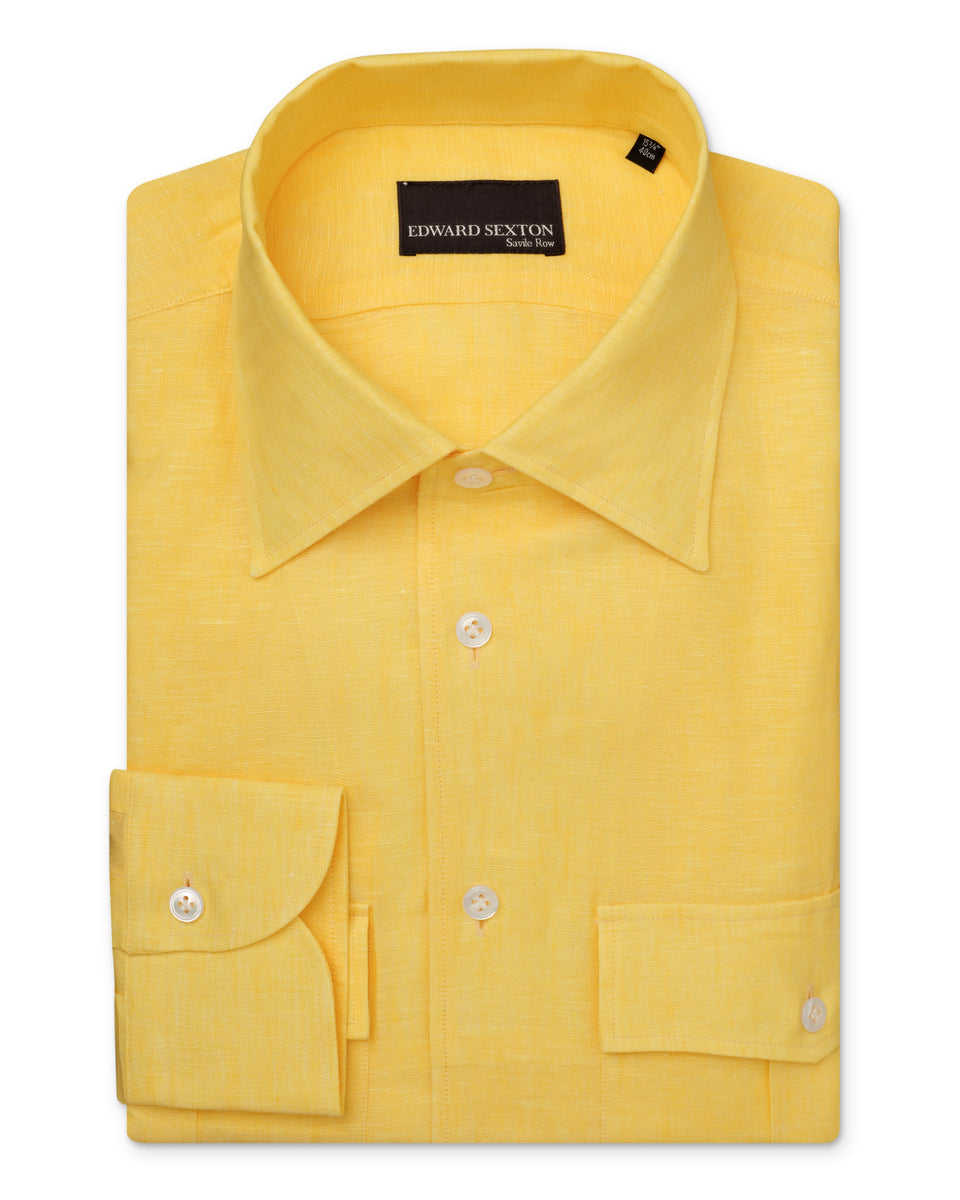 Yellow Linen Loose Fit Shirt – Edward Sexton