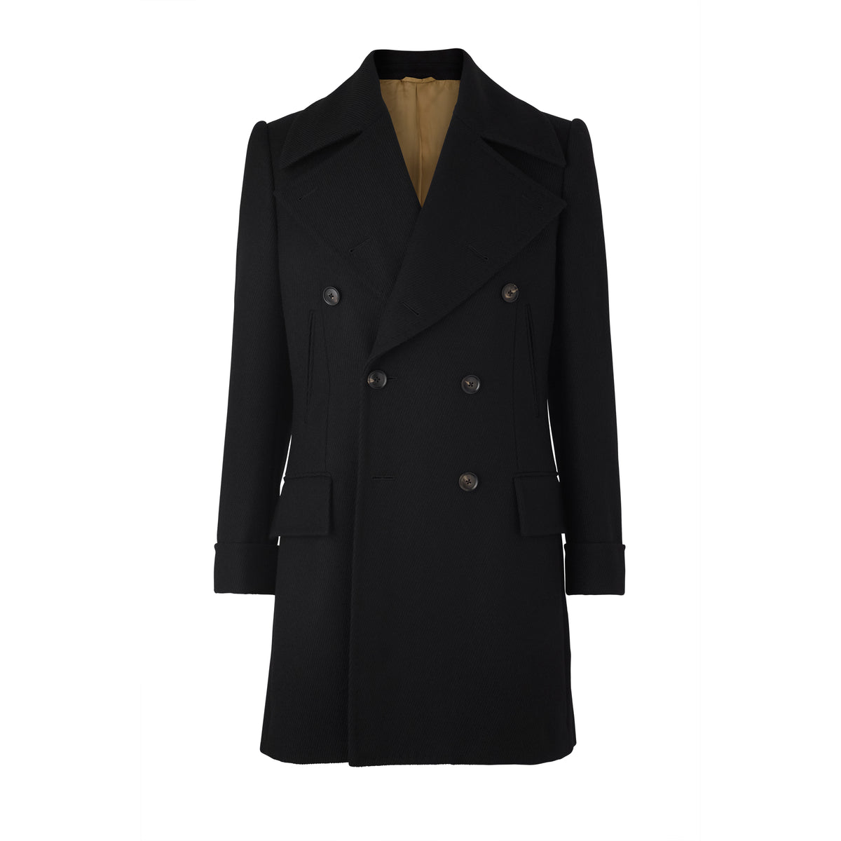 Black Bold Twill Bridgecoat Edward Sexton