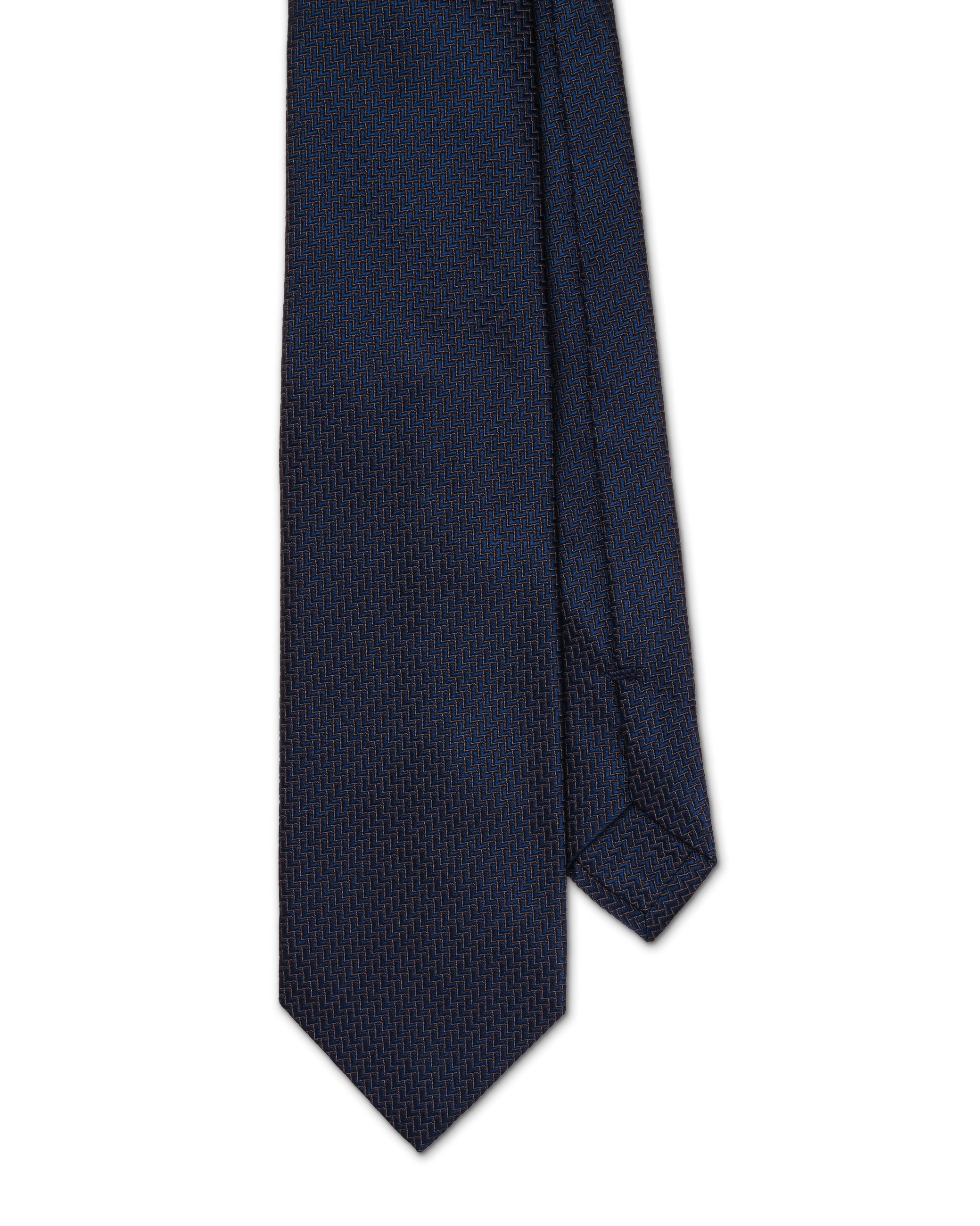 Navy Chevron Silk Tie – Edward Sexton