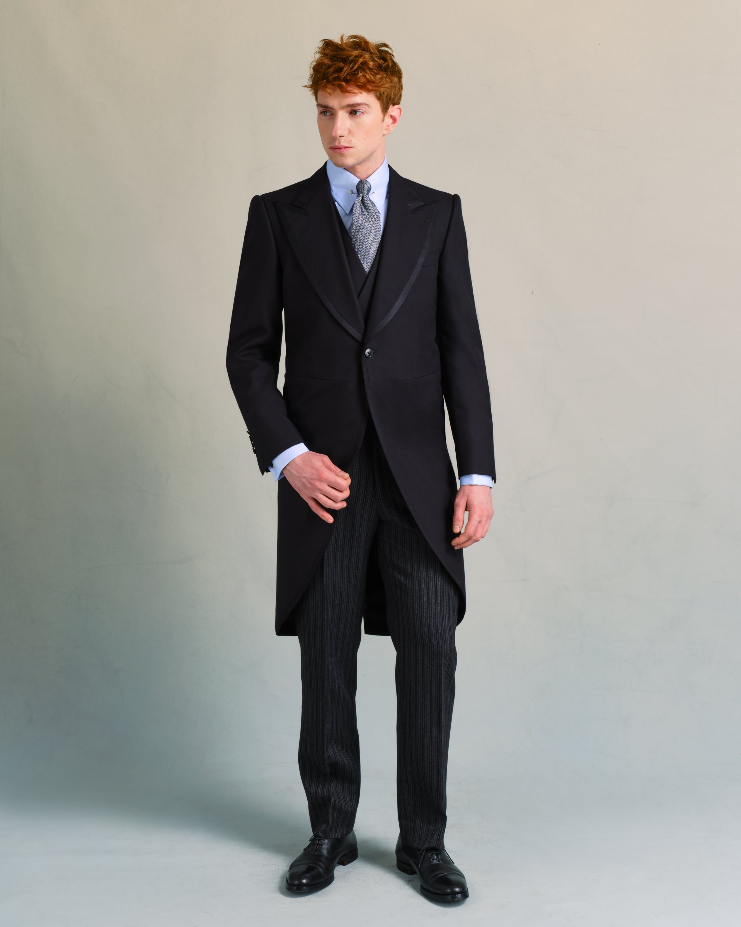 Black Morning Coat With Edge Tapes - Made to Order Edward Sexton Black Morning Coat With Edge Tapes - Made to Order Edward Sexton