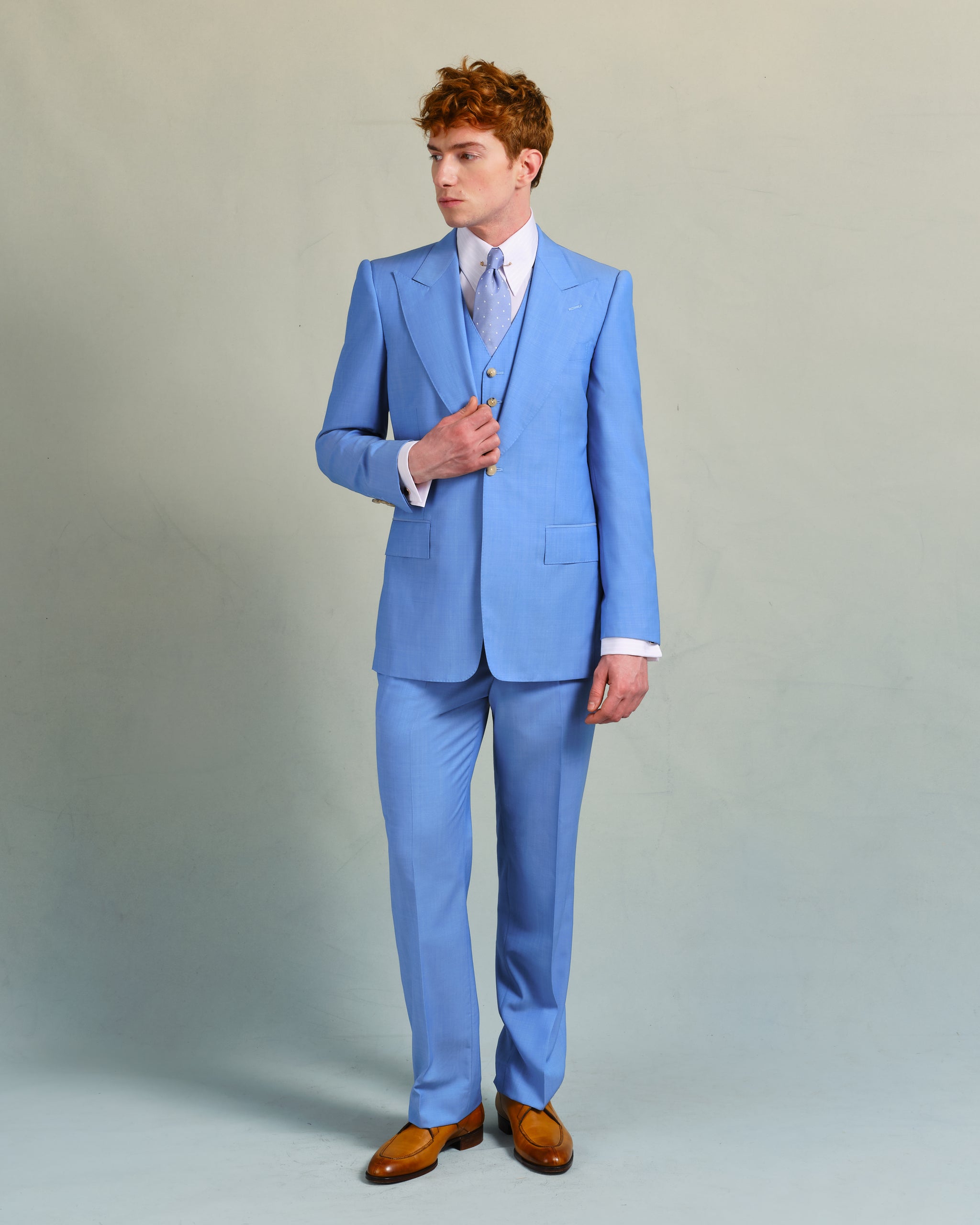 Cornflower Blue Three Piece Suit