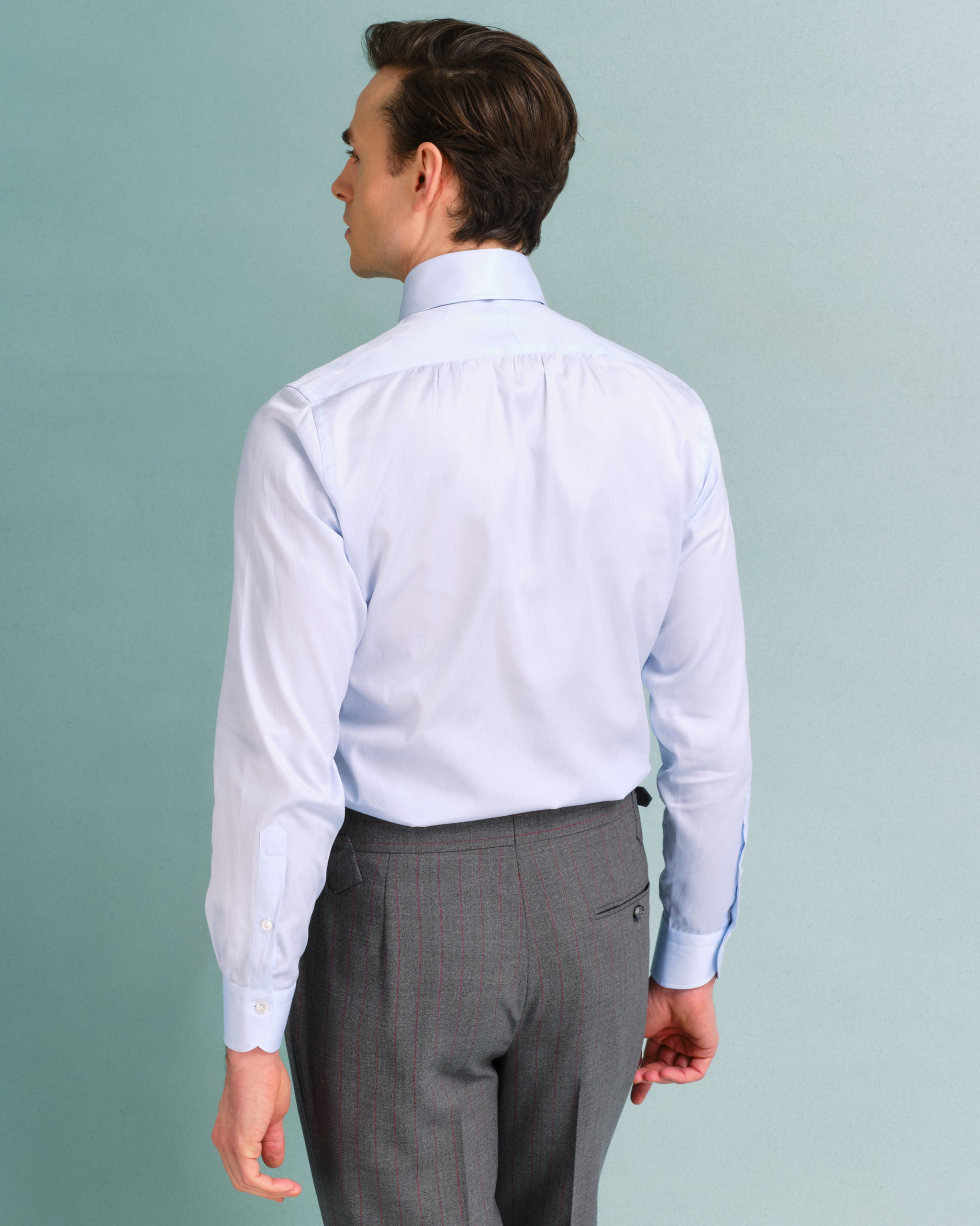 Powder blue tab collar shirt – Edward Sexton