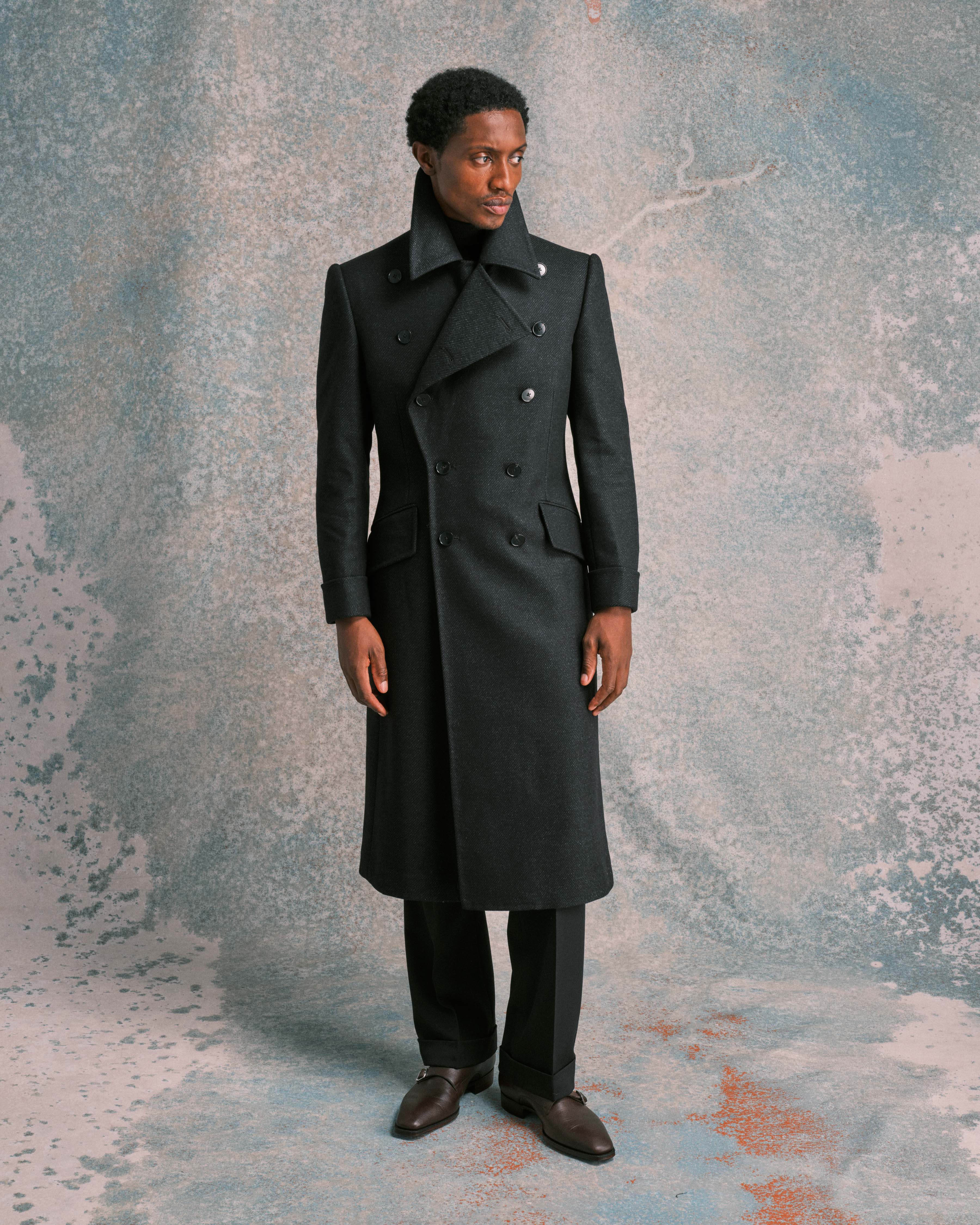 Charcoal Twill Greatcoat - Main Image