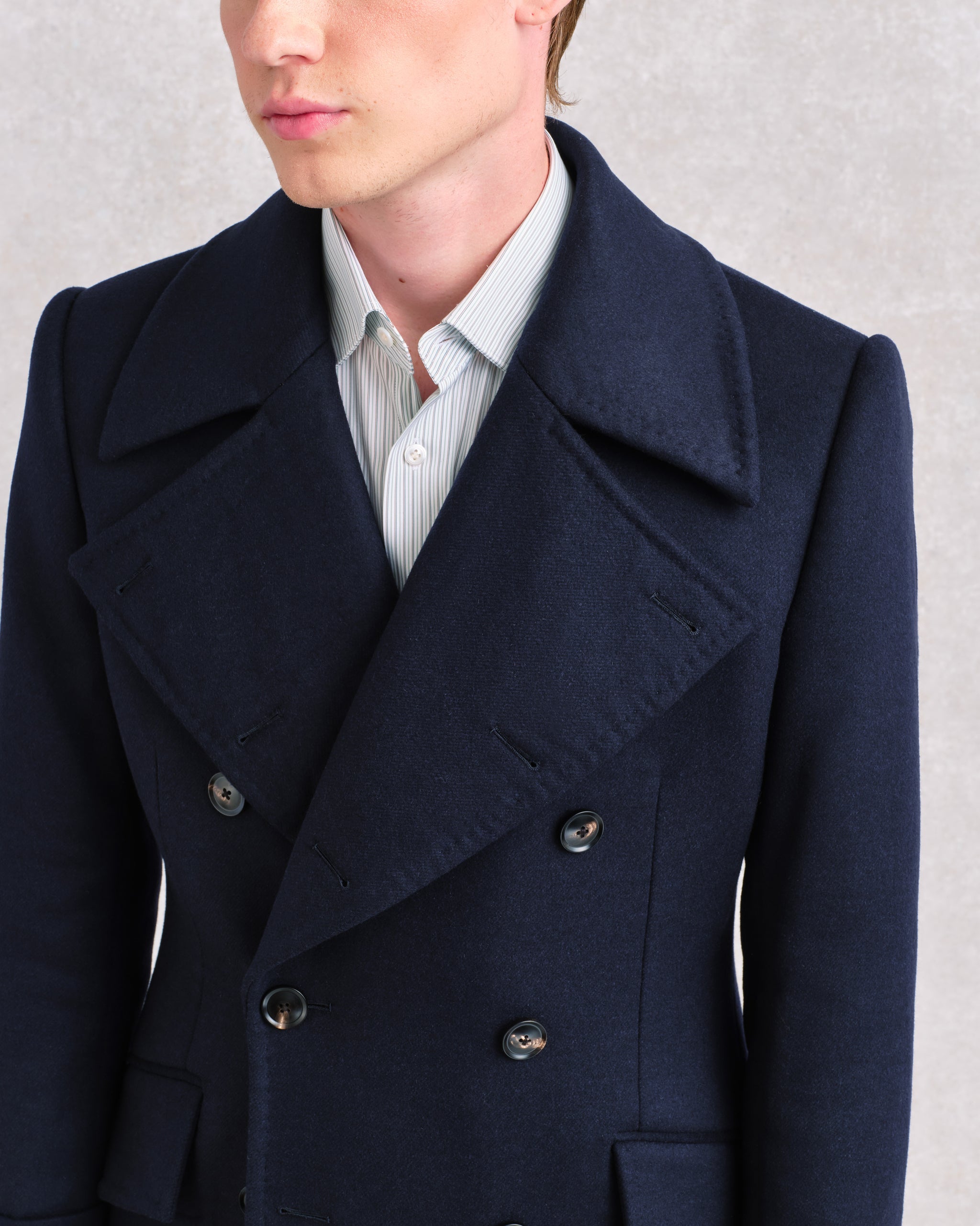 Navy Wool Alpaca Greatcoat – Edward Sexton