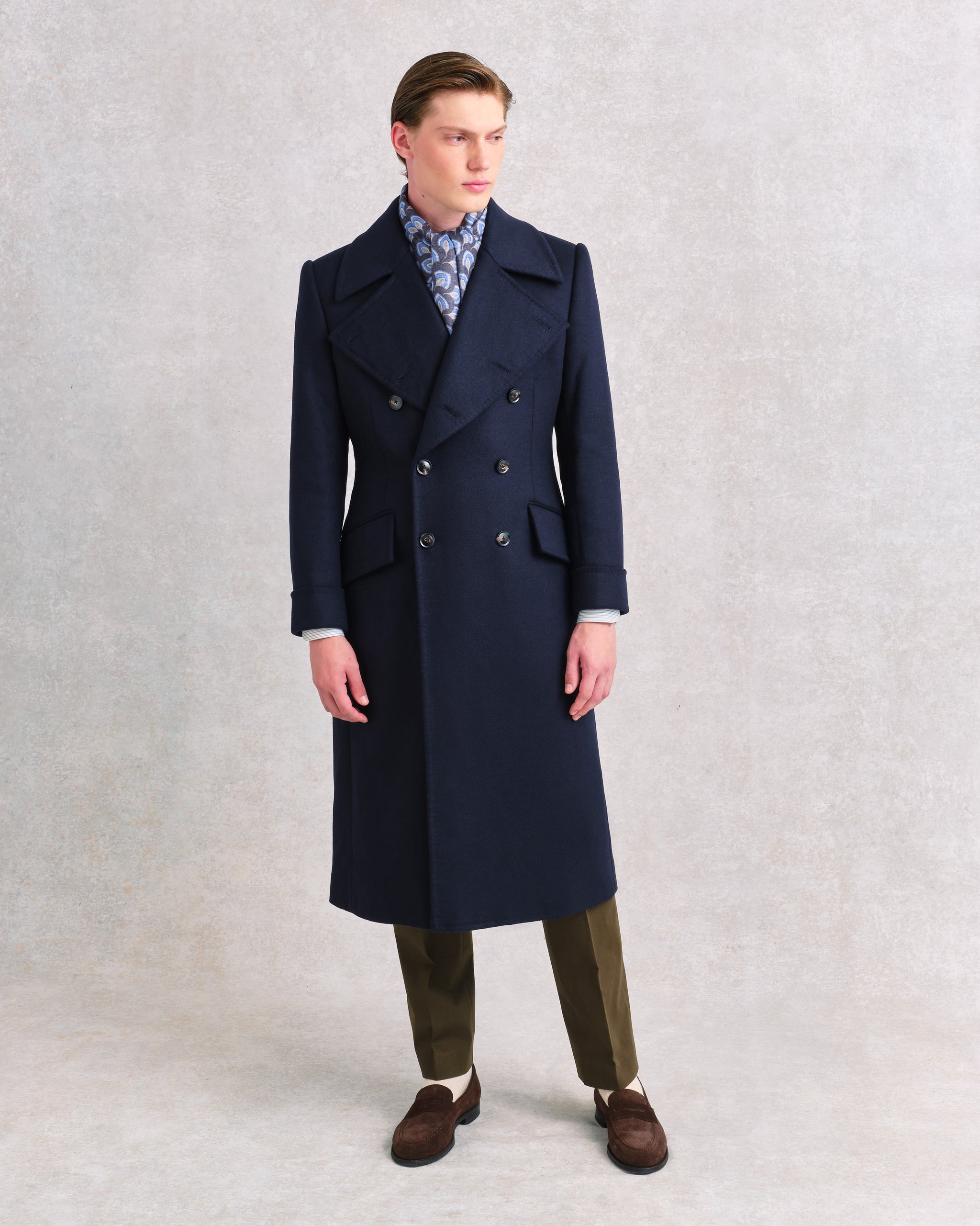 Coat Edward’s wool alpaca size M Navy Wool Alpaca Greatcoat – Edward Sexton