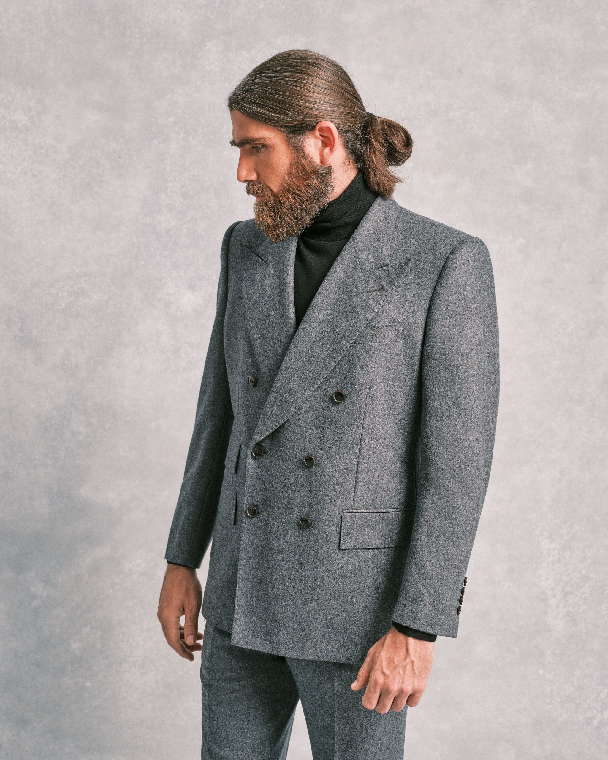 Grey Flannel Double-Breasted Jacket – Edward Sexton