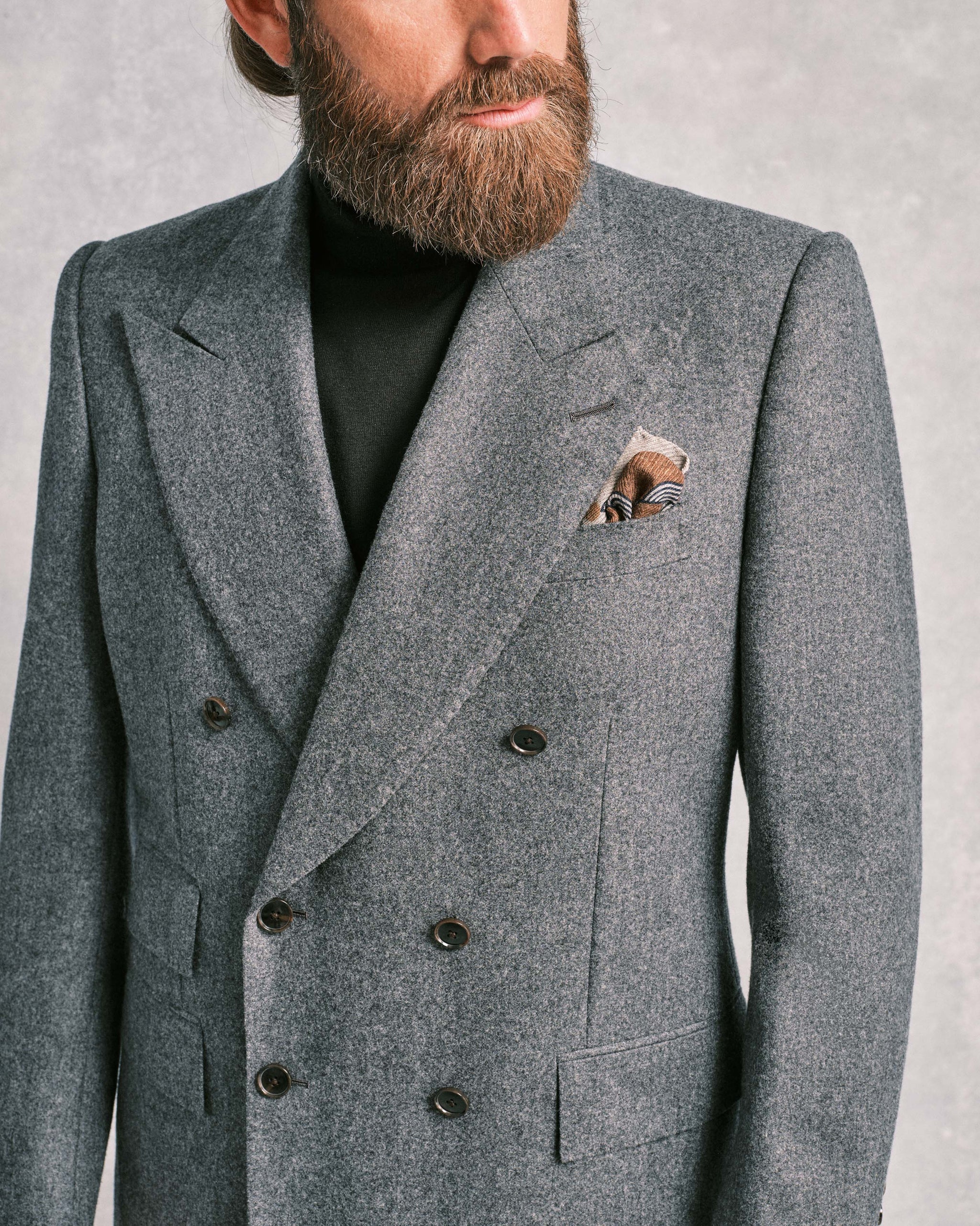 ジャケット・アウター WOOL GABARDINE DOUBLE BREASTED JACKET Grey Flannel Double-Breasted Jacket – Edward Sexton