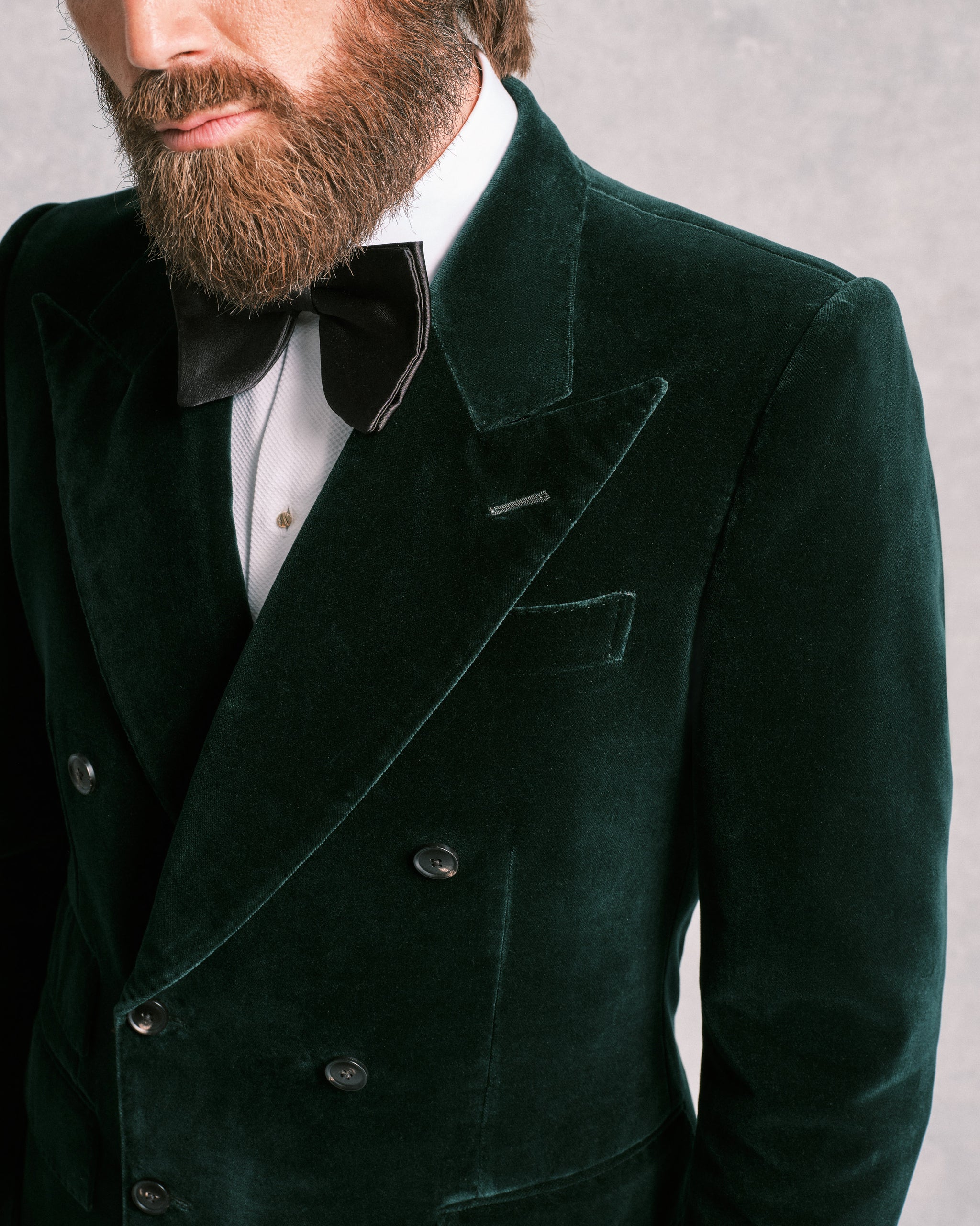 Green Velvet Double-Breasted Jacket