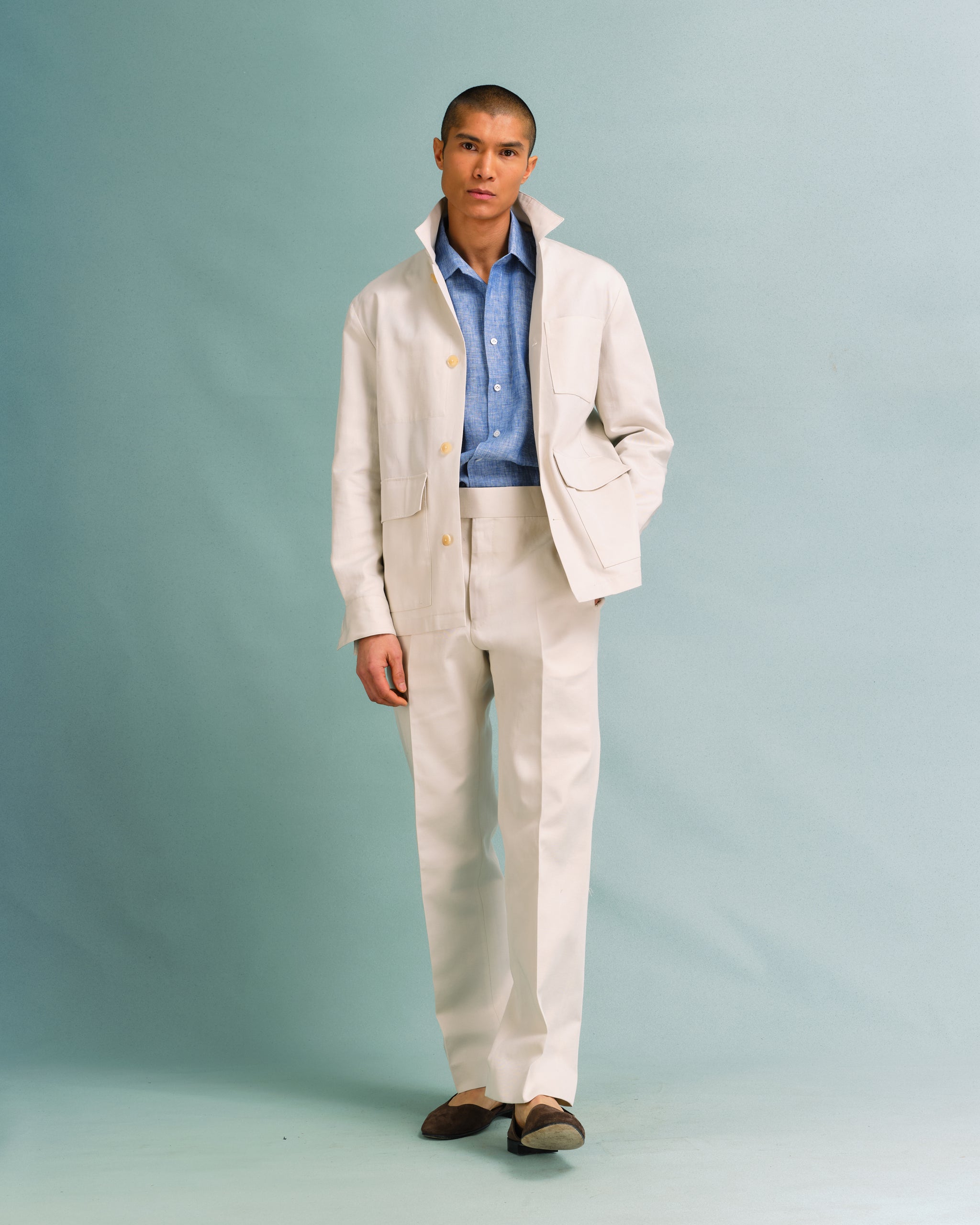 Off-White Cotton and Linen Chore Jacket – Edward Sexton