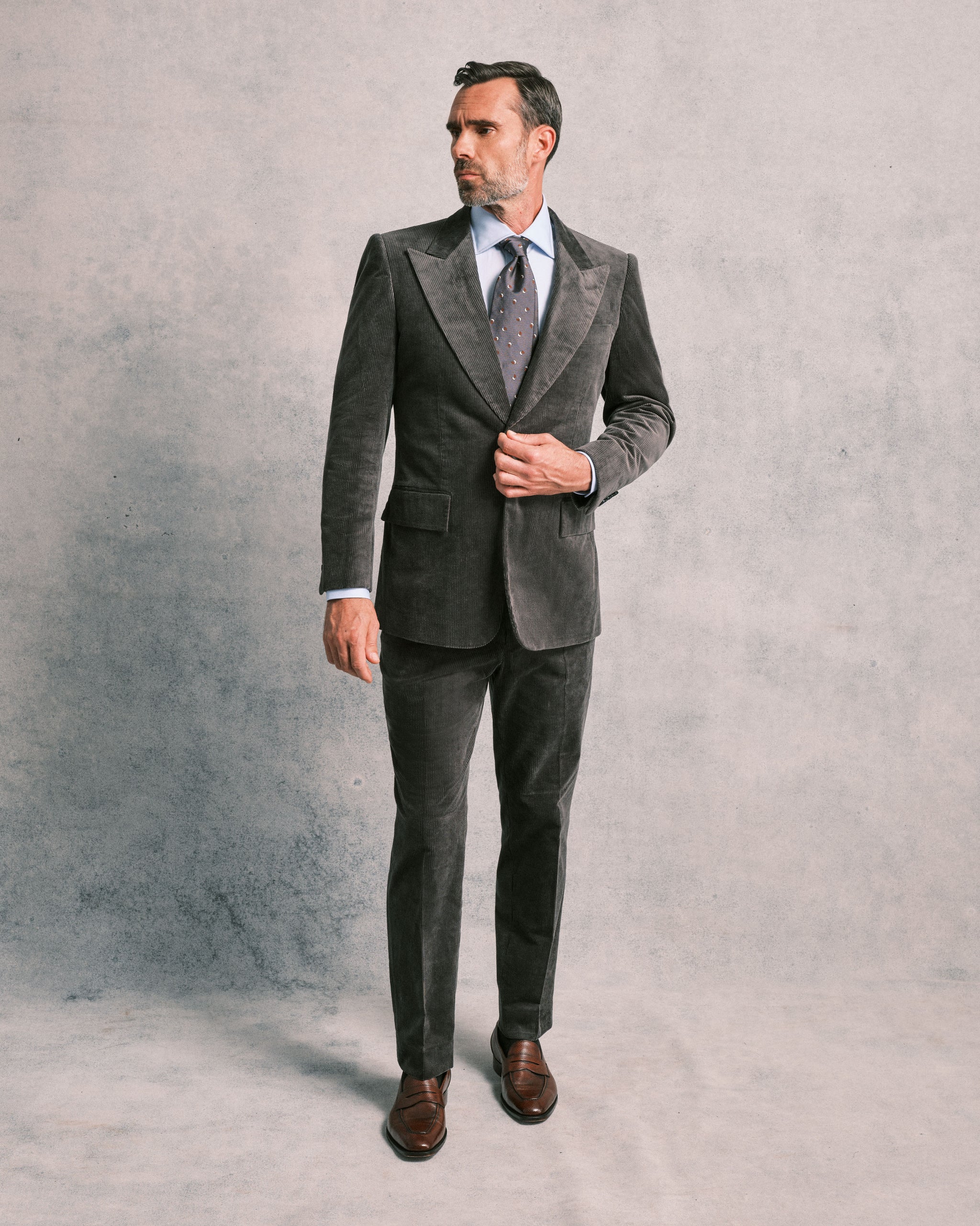 Grey Corduroy Contemporary Suit – Edward Sexton