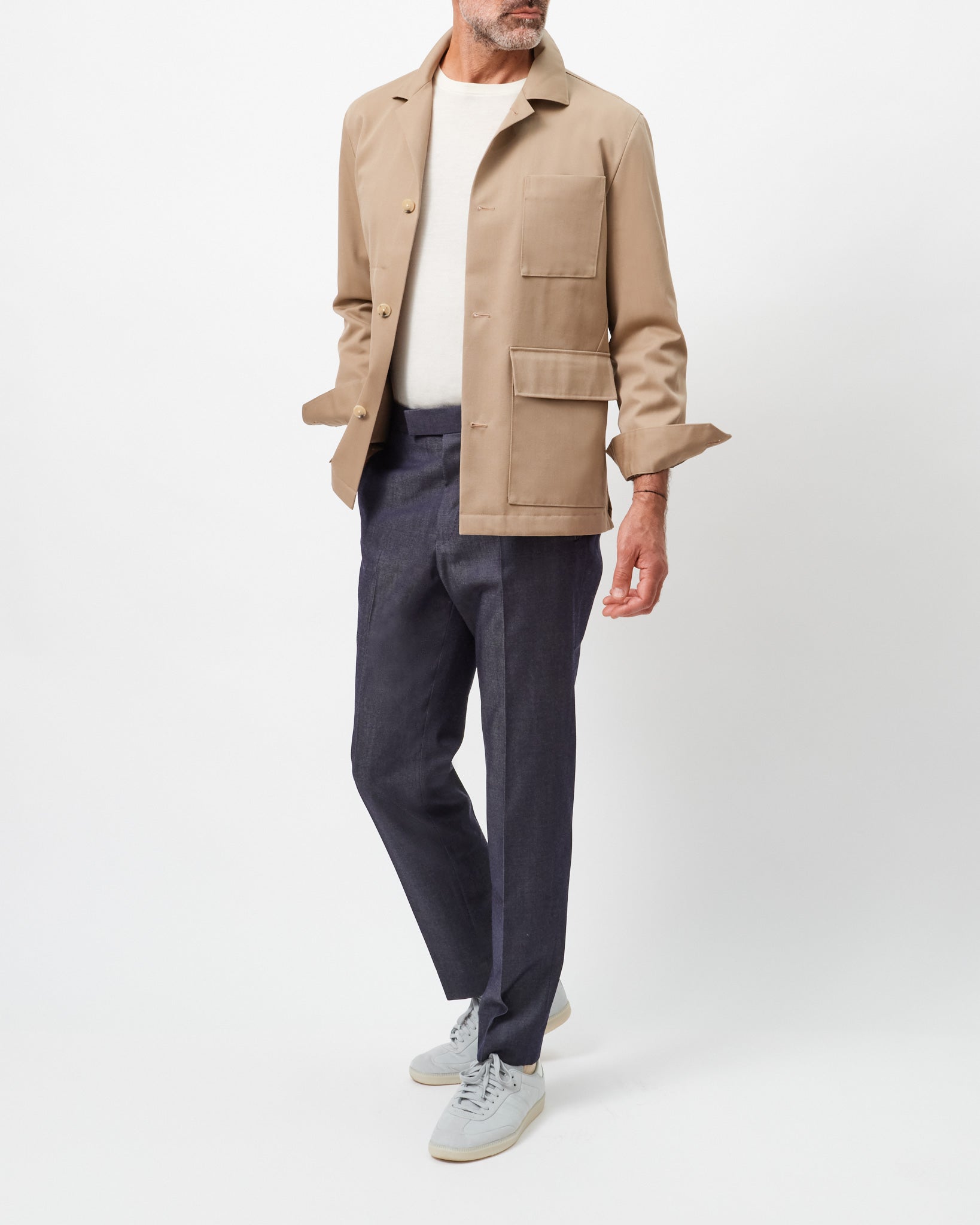 Indigo Wool Gabardine Chore Jacket – Edward Sexton