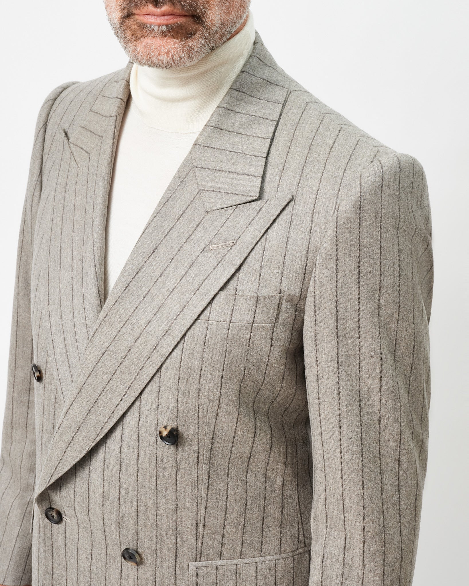 Mink Stripe Low Double-Breasted Suit