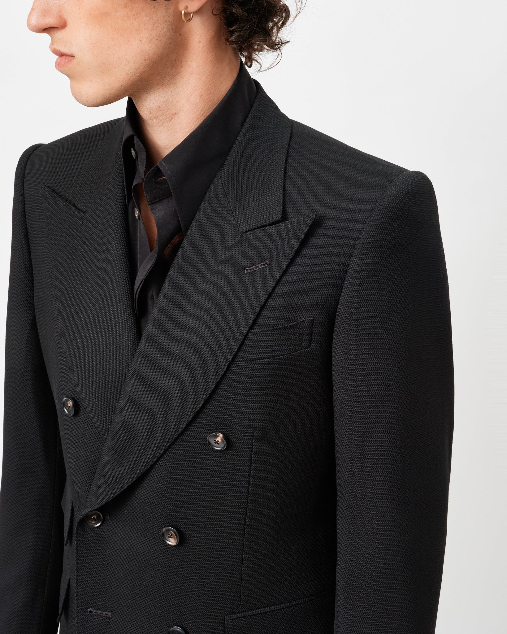 High Twist Black Double-Breasted Blazer – Edward Sexton