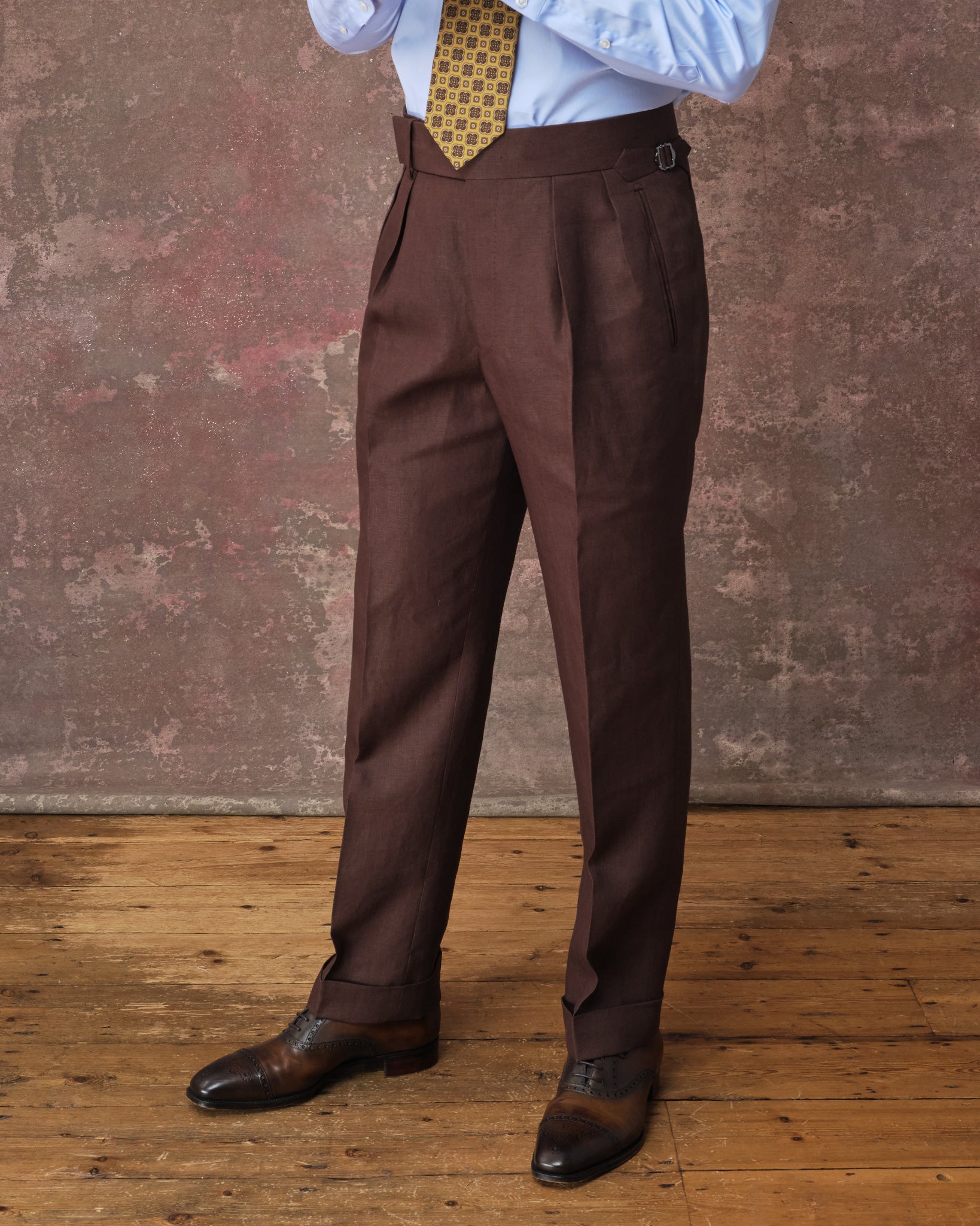 Chocolate Brown Linen Heritage Trousers – Edward Sexton