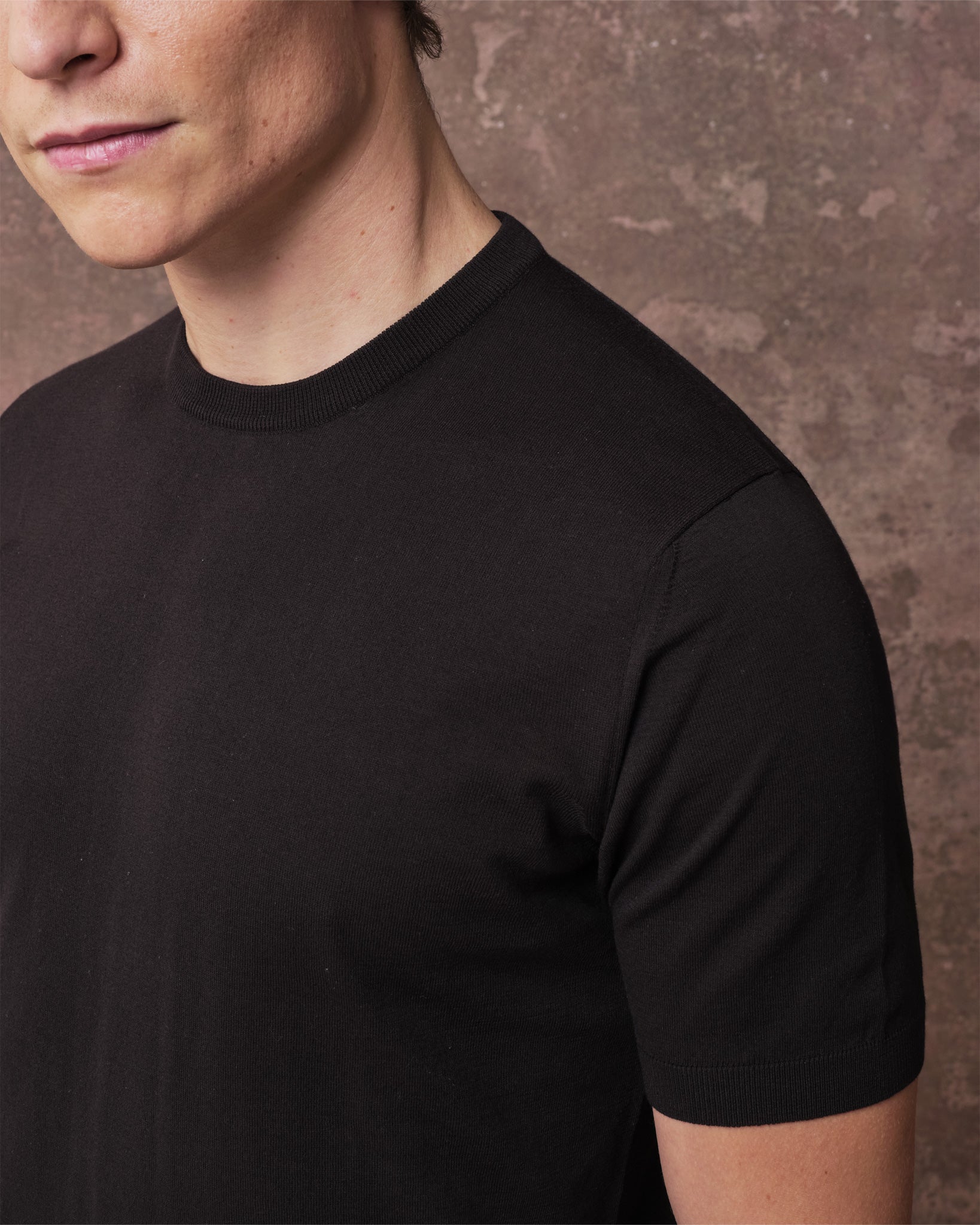 Black Silk Blend T-Shirt – Edward Sexton