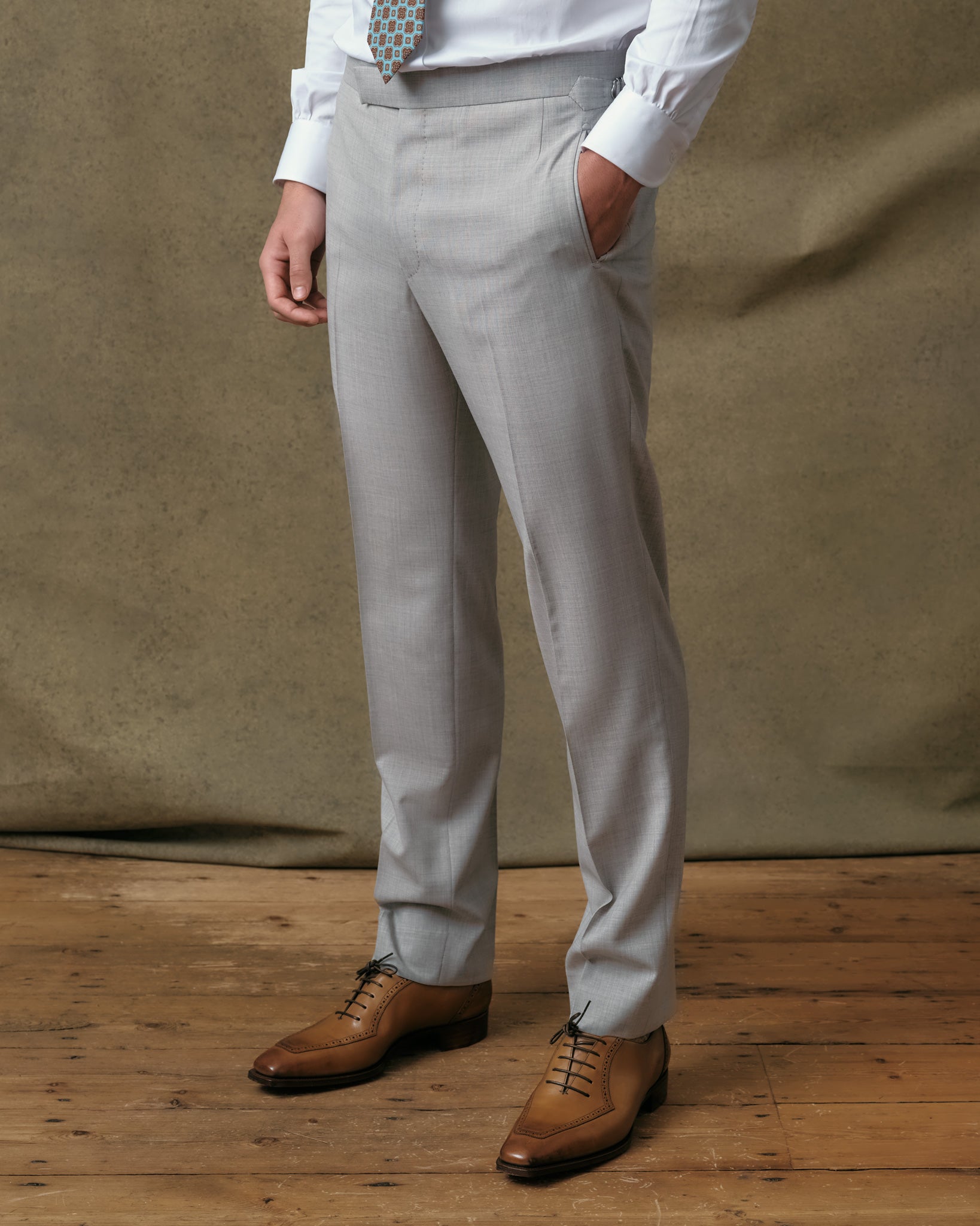 Light Grey Contemporary Trousers