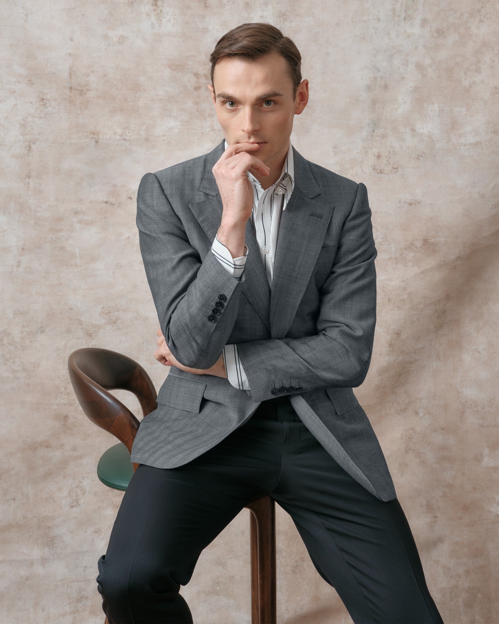 Grey Herringbone Jacket – Edward Sexton