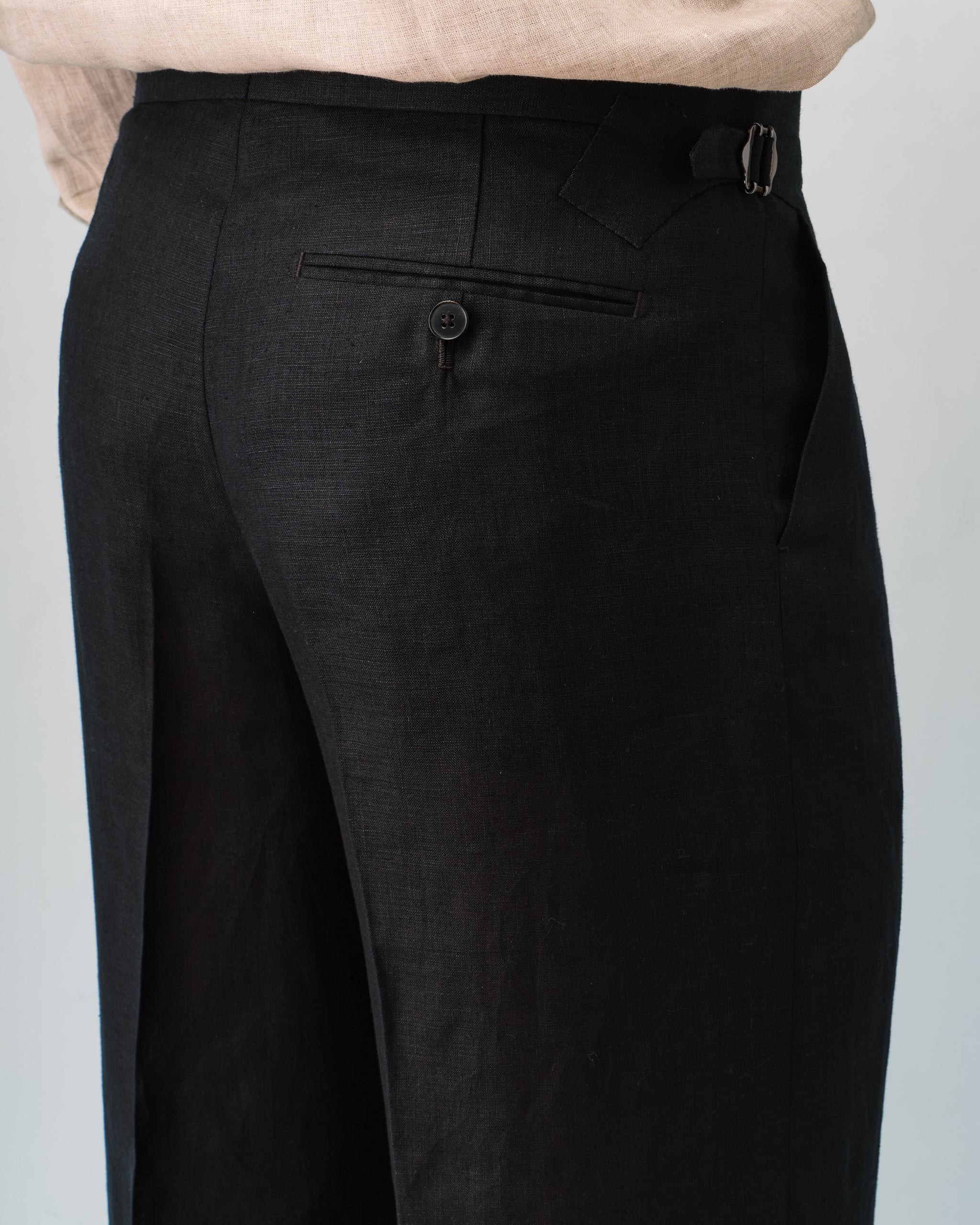 Black Linen Oxford Bags – Edward Sexton