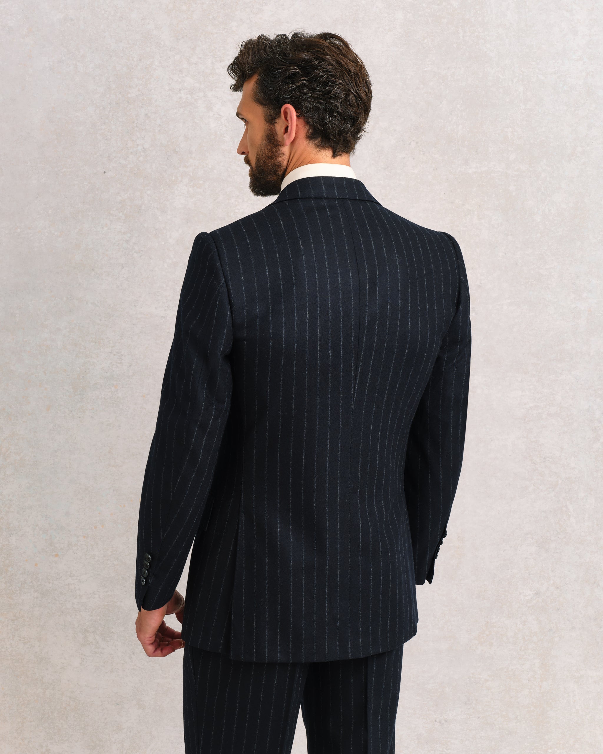 Black Chalk Stripe Suit – Edward Sexton