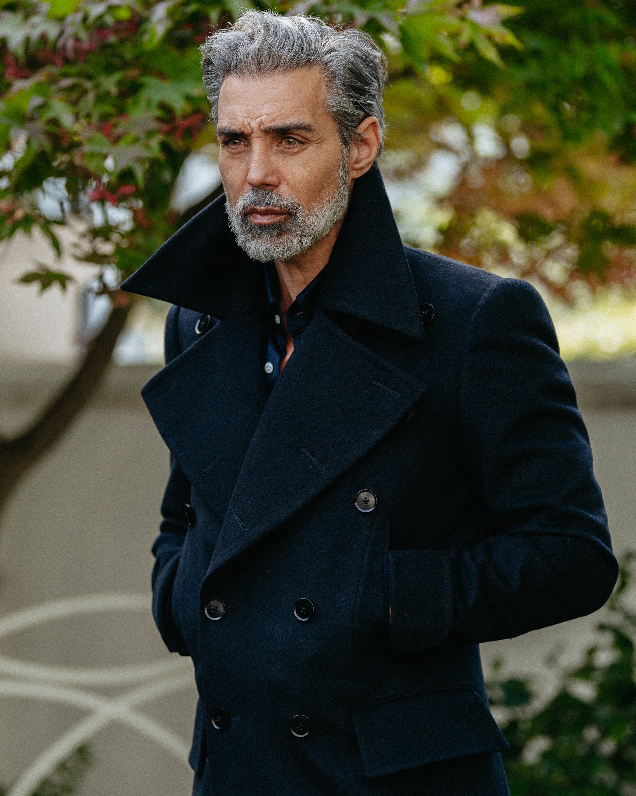 Navy Cashmere Blend Bridgecoat – Edward Sexton