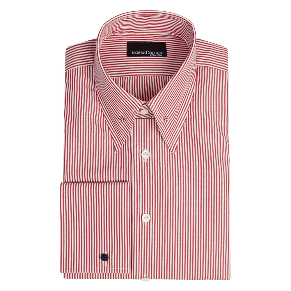 red bengal stripe dress shirt Proper Cloth Men's Stanton 120s Red Bengal Stripe Broadcloth Men's Dress Shirt