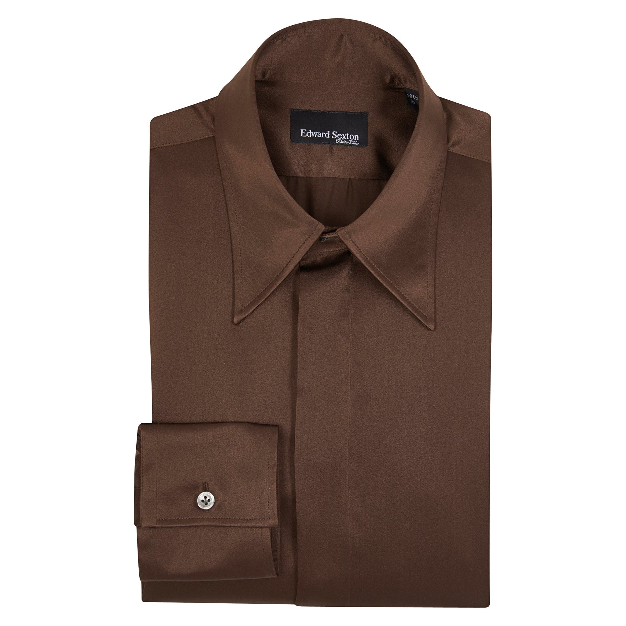 Made-to-Order Chocolate Brown Silk Shirt – Edward Sexton