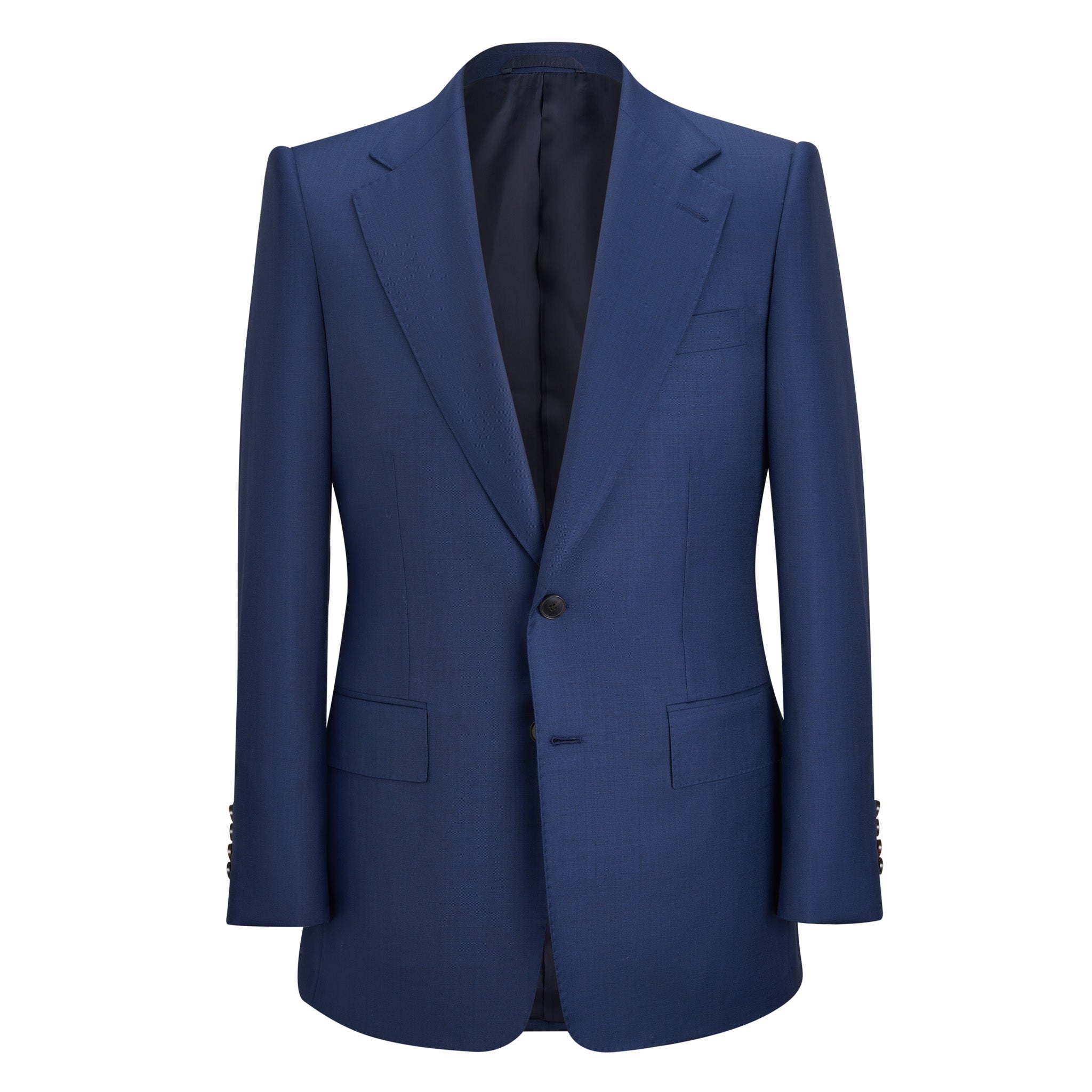 French Blue Notch Lapel Contemporary Blazer - Main Image