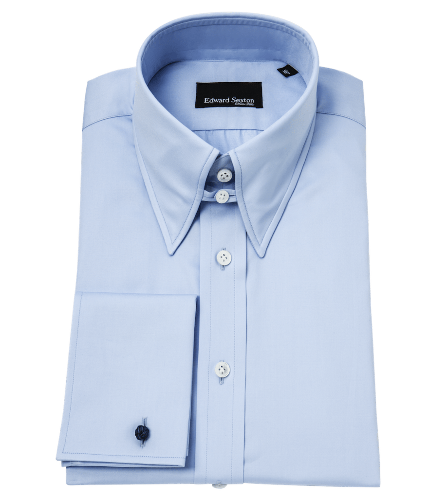 Powder Blue Slim-Fit Tab Collar Shirt from Edward Sexton Powder Blue Slim-Fit Tab Collar Shirt from Edward Sexton