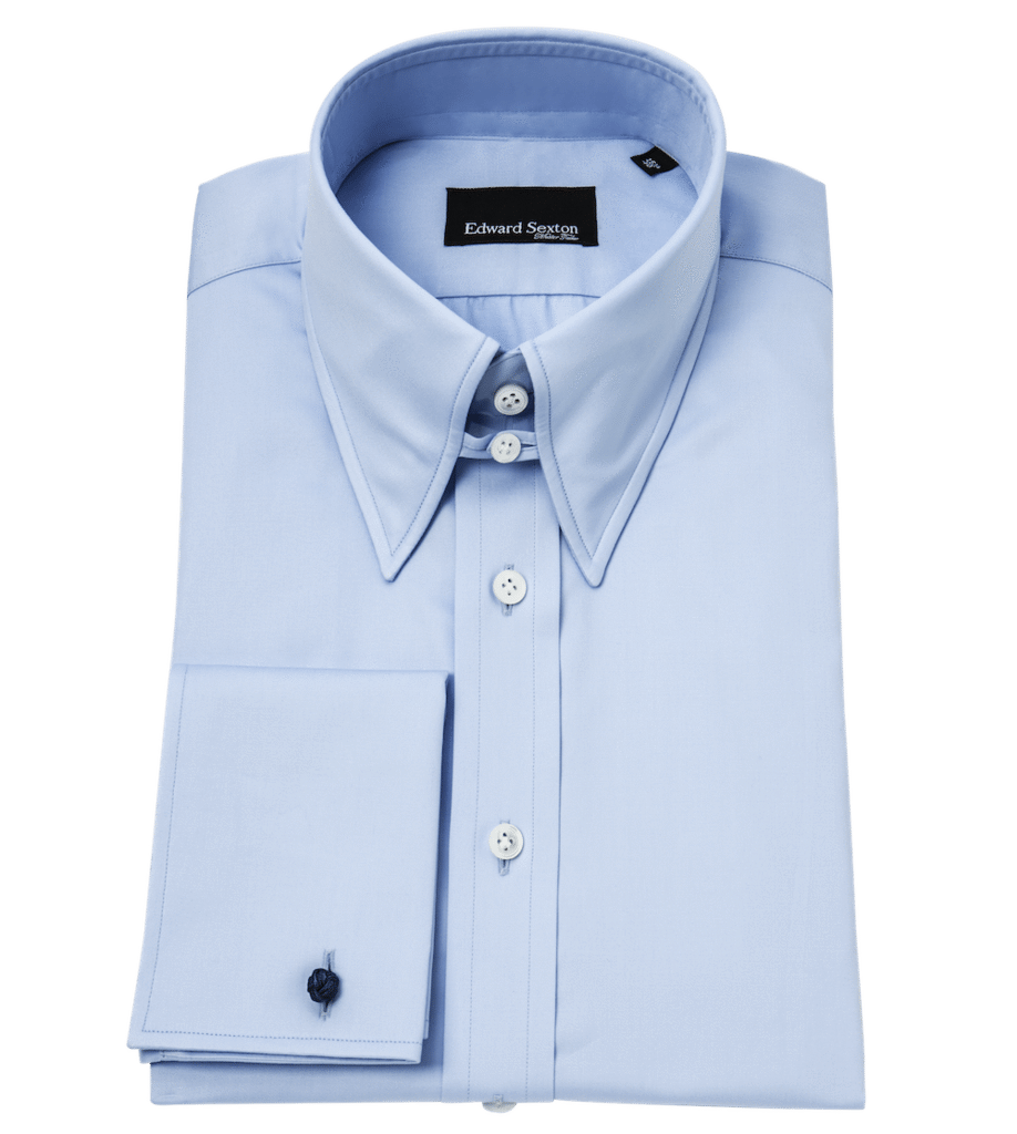 Powder Blue Regular-Fit Tab Collar Shirt from Edward Sexton Powder Blue Regular-Fit Tab Collar Shirt from Edward Sexton
