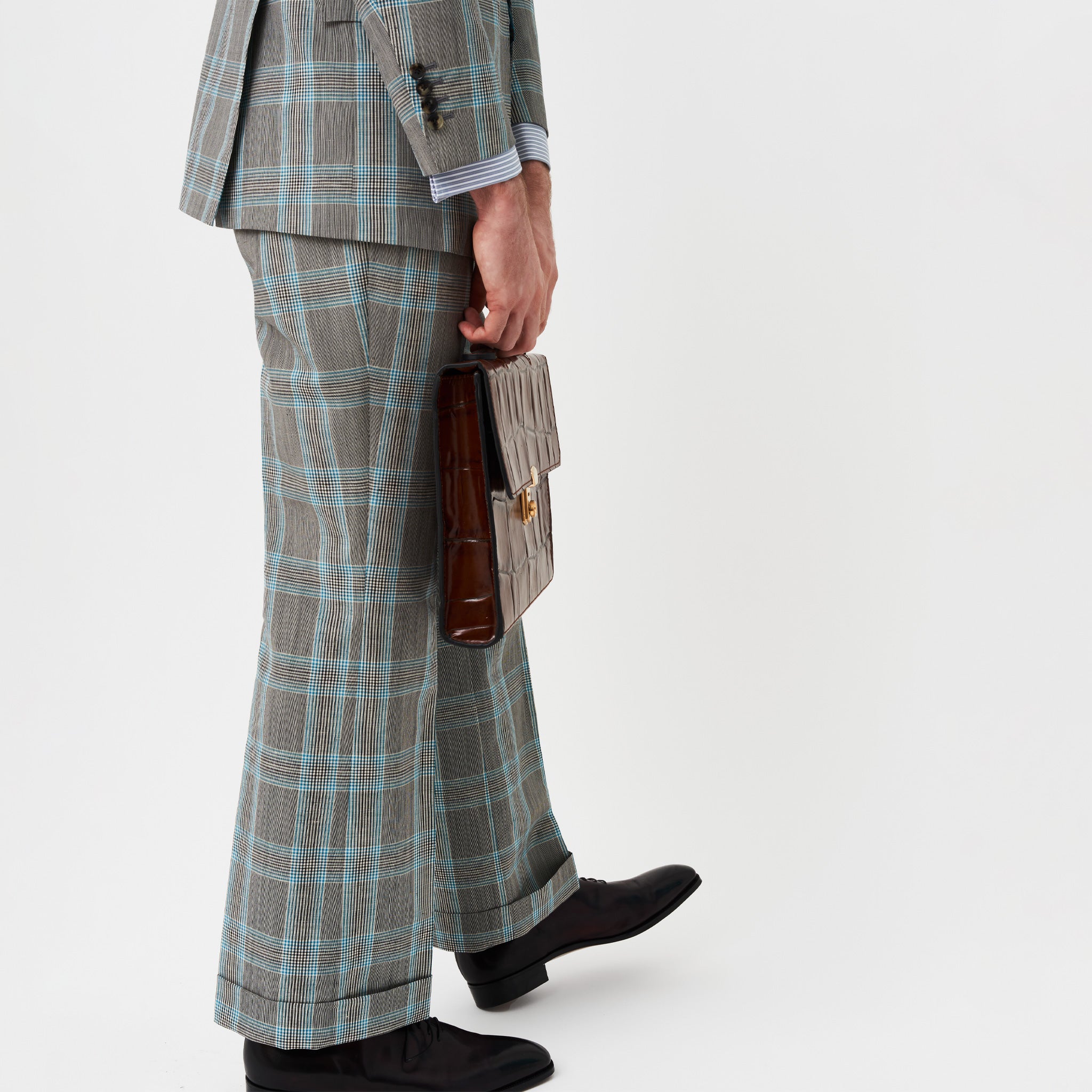 Slim Fit Prince of Wales Check Suit Trousers  MS Collection  MS