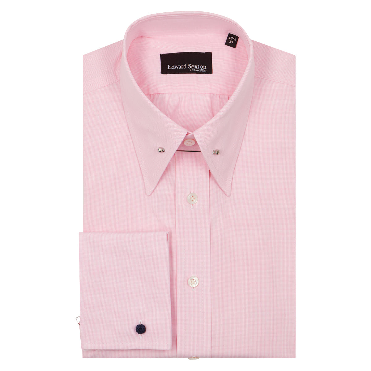 Pink Micro-Check Cotton Pin Collar Shirt – Edward Sexton