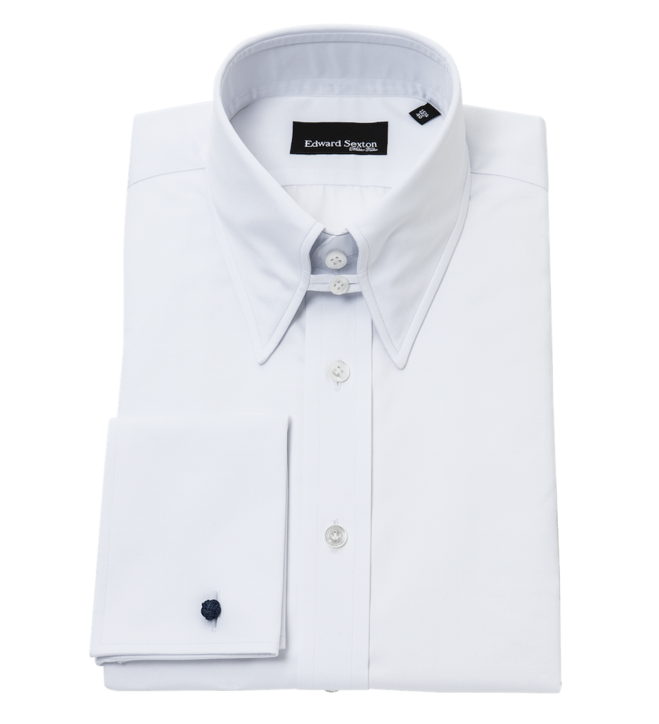 White Slim-Fit Tab Collar Shirt from Edward Sexton White Slim-Fit Tab Collar Shirt from Edward Sexton